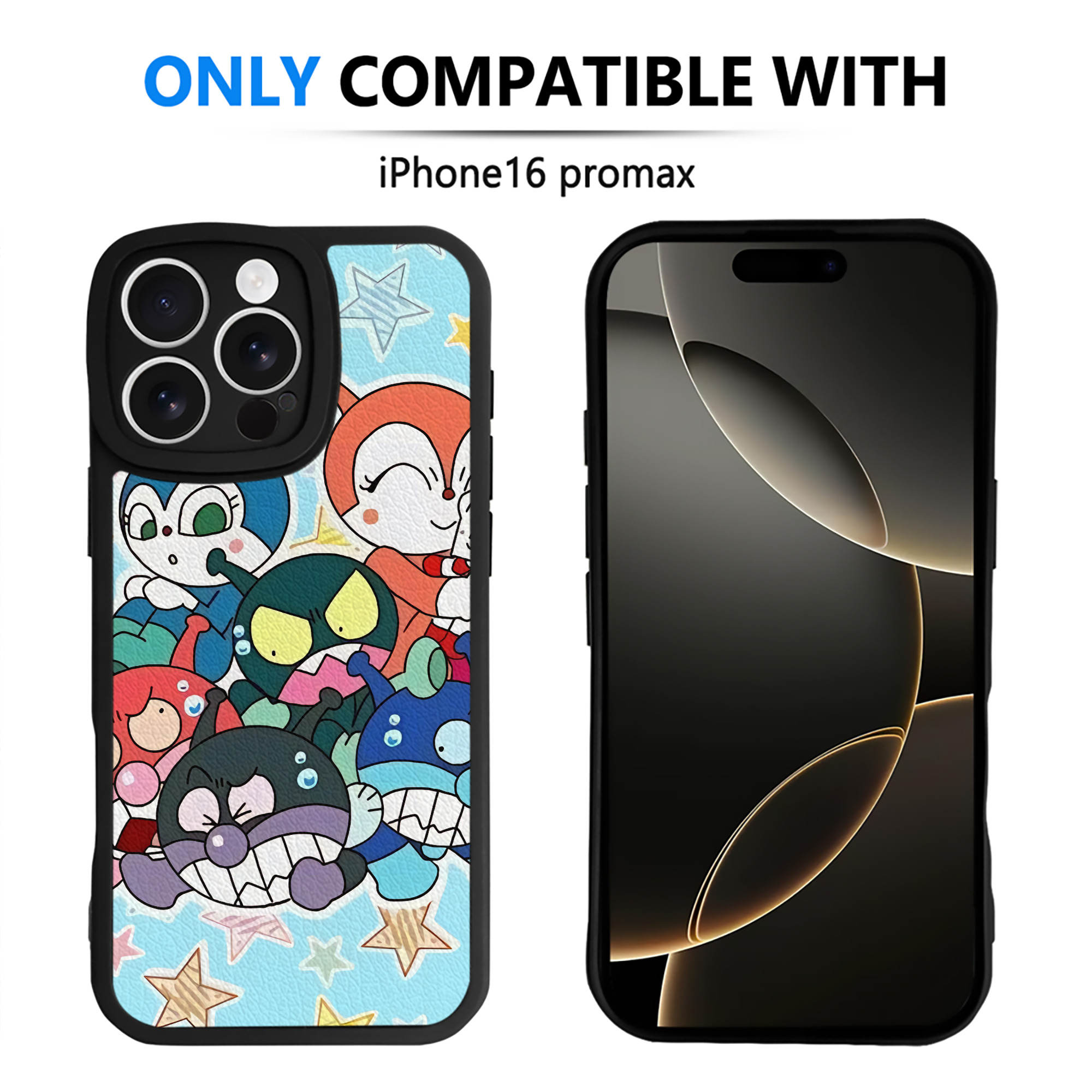（画像用） アンパンマン Anpanman 【iPhone 16シリーズ対応】シリコンスマホケース（レザー調） 材質：シリコン